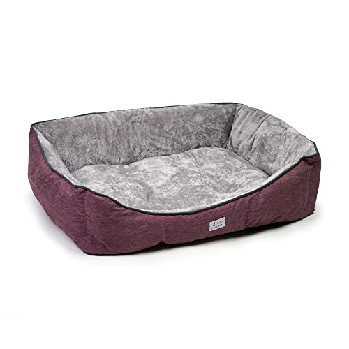 Cama para Perros Super Cómoda Cama para Mascotas con Suave Cama de Perros y Gatos Alfombra para Mascotas (Rojo, 88*65*23cm)