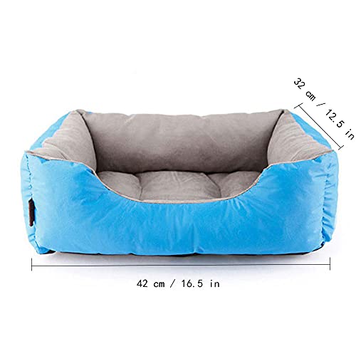 Cama para Perros y Gatos,Cama para Perros Pequeños Impermeable y Lavable, Cama para Perros Cuadrada Impermeable para Mascotas Pequeñas o Medianas, Gatos de Interior y Cachorros