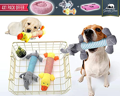 Cama Perro Antiestrés con Manta y 2 Juguetes para Perros, Cama para Perros Pequeños Redonda Tipo Donut de 50cm., Manta para Perro y 2 Juguetes para Perros