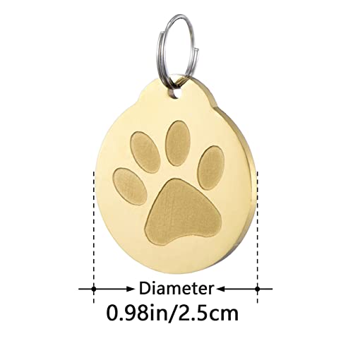 CAMAL Chapa Perro Grabada, 2 Piezas Placas para Perros Grabadas Acero Inoxidable, Placa de Identificación Personalizada para Perros y Gatos, Accesorios para Collares (Oro y Acero)