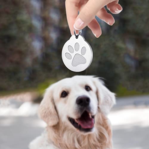 CAMAL Chapa Perro Grabada, 2 Piezas Placas para Perros Grabadas Acero Inoxidable, Placa de Identificación Personalizada para Perros y Gatos, Accesorios para Collares (Oro y Acero)