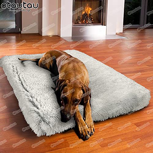 Camas para perros, alfombrillas rectangulares para mascotas, suaves y esponjosas, ortopédicas, de espuma, colchón, cojín, sofá para perros pequeños y grandes, gato, impermeable, gris degradado, 120x80