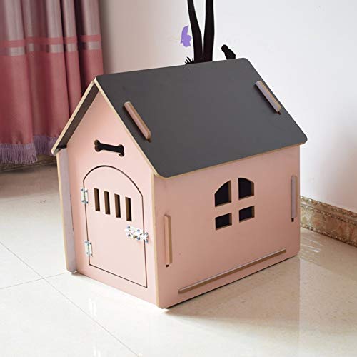 Camas para Perros Caseta De Madera para Perros Y Gatos, para Cachorros, Animales Pequeños, para Dormir, Portátil, Lejos De La Humedad, Perrera para Mascotas con Puerta, Tamaño 4