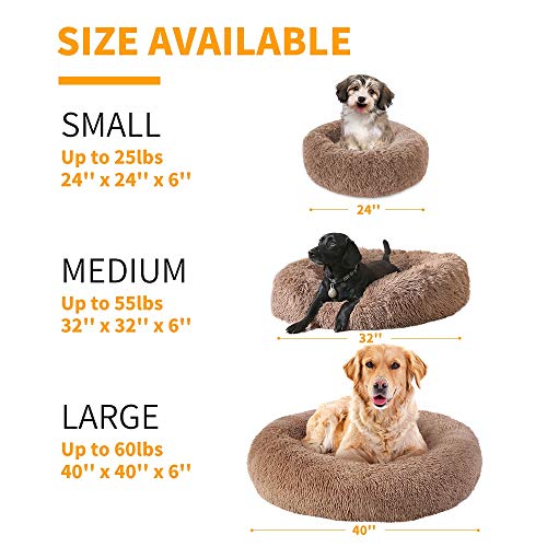 Camas para Perros mullidas para Perros Grandes Cojín de casa Redondo Accesorios para Productos para Mascotas Estera de Felpa Larga súper Suave para Gatos-Gris Oscuro, XXL-100, China