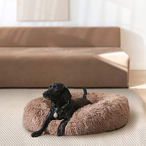 Camas para Perros mullidas para Perros Grandes Cojín de casa Redondo Accesorios para Productos para Mascotas Estera de Felpa Larga súper Suave para Gatos-Gris Oscuro, XXL-100, China