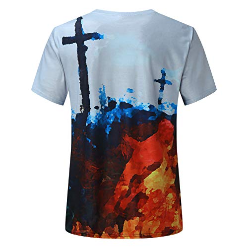 Camiseta para hombre de manga corta con estampado de Tie Dye para verano, cuello redondo, para tiempo libre, elástica, muscle tops, cuello redondo, estampado frontal, túnica clásica, blusa muscular.