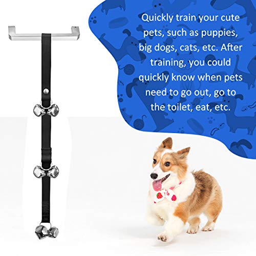 Campanas de Entrenamiento para Mascota y Presione Bell Set, Ajustables Timbres de Puerta Colgante, Interactivos Perros y Gato Campanas Timbre para el Entrenamiento para IR al Baño (2 Pcs)