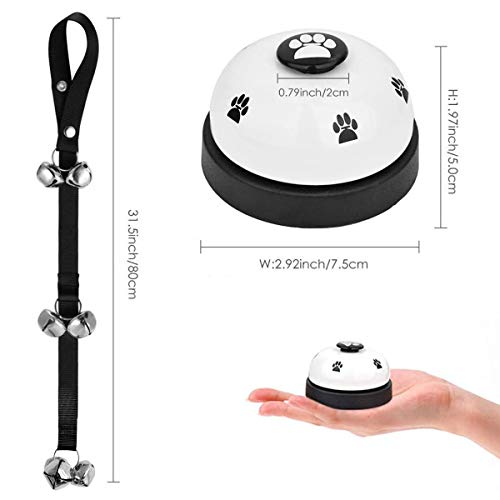 Campanas de Entrenamiento para Mascota y Presione Bell Set, Ajustables Timbres de Puerta Colgante, Interactivos Perros y Gato Campanas Timbre para el Entrenamiento para IR al Baño (2 Pcs)