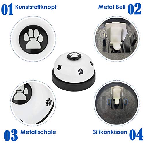 Campanas de Entrenamiento para Mascota y Presione Bell Set, Ajustables Timbres de Puerta Colgante, Interactivos Perros y Gato Campanas Timbre para el Entrenamiento para IR al Baño (2 Pcs)