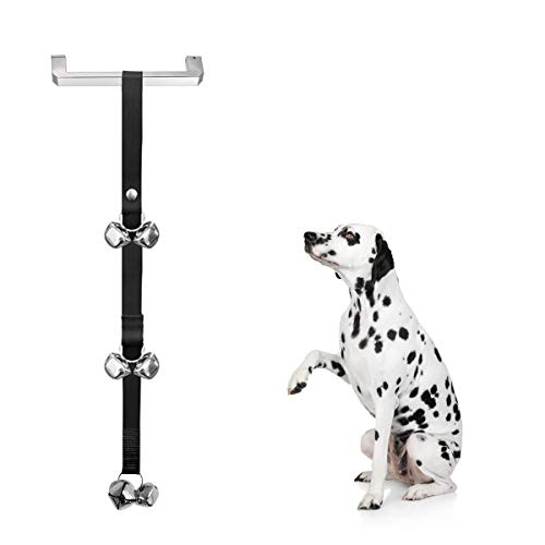 Campanas de Entrenamiento para Mascota y Presione Bell Set, Ajustables Timbres de Puerta Colgante, Interactivos Perros y Gato Campanas Timbre para el Entrenamiento para IR al Baño (2 Pcs)