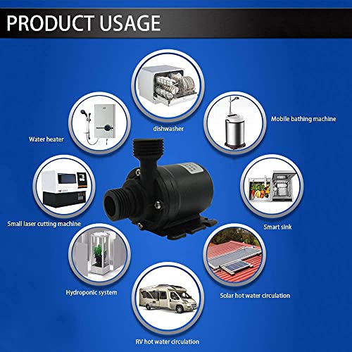 Camry bomba sumergible sin escobillas, mini bomba sumergible bomba sumergible sin escobillas, estanque de jardín, acuario, fuente solar, piscina, bomba de agua y tierra DC 12V, sistema