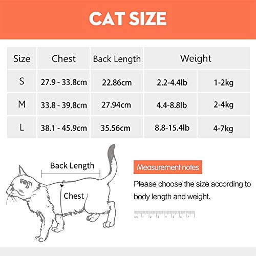 CandyCare Mascotas Traje de recuperación quirúrgica para Gatos, Destete Ropa Chaleco pequeño Mediano Grande Gatos, Anti lamida con Sonaja y DIY Anti-Lost Número Celular Rosa M