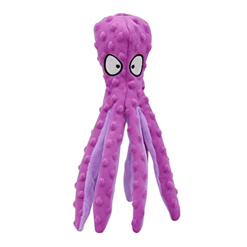 CandyT Juguete de Peluche para Mascotas, Piel de Pulpo, Rompecabezas para Perros, Juguete Vocal antimordida, Pulpo, Suministros para Gatos y Perros, muñeca de Pulpo para Mascotas (púrpura)