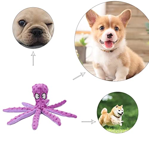 CandyT Juguete de Peluche para Mascotas, Piel de Pulpo, Rompecabezas para Perros, Juguete Vocal antimordida, Pulpo, Suministros para Gatos y Perros, muñeca de Pulpo para Mascotas (púrpura)