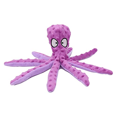 CandyT Juguete de Peluche para Mascotas, Piel de Pulpo, Rompecabezas para Perros, Juguete Vocal antimordida, Pulpo, Suministros para Gatos y Perros, muñeca de Pulpo para Mascotas (púrpura)