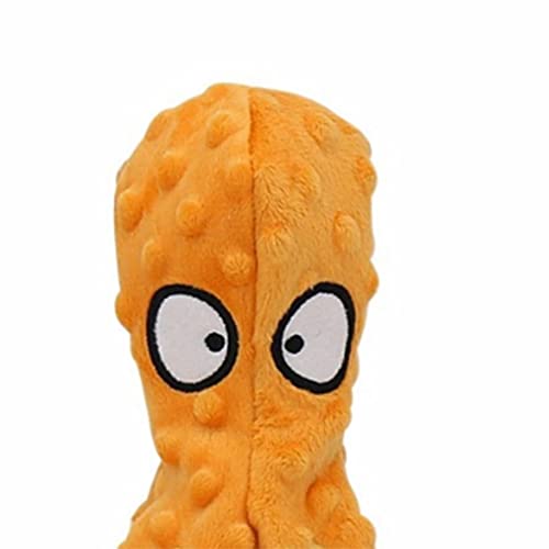 CandyT Juguete de Peluche para Mascotas, Piel de Pulpo, Rompecabezas para Perros, Juguete Vocal antimordida, Pulpo, Suministros para Gatos y Perros, muñeca de Pulpo para Mascotas (Naranja)