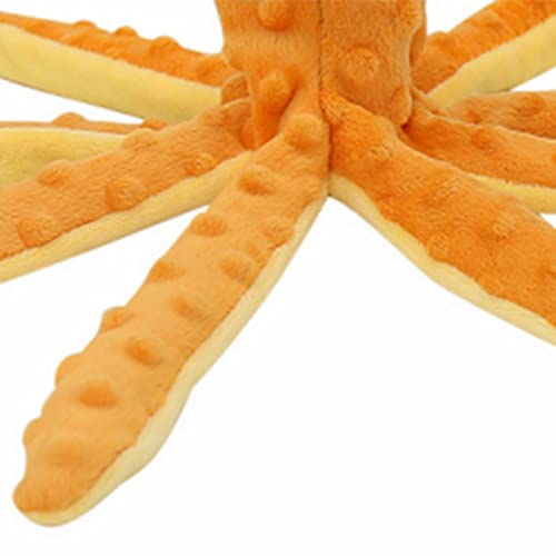 CandyT Juguete de Peluche para Mascotas, Piel de Pulpo, Rompecabezas para Perros, Juguete Vocal antimordida, Pulpo, Suministros para Gatos y Perros, muñeca de Pulpo para Mascotas (Naranja)