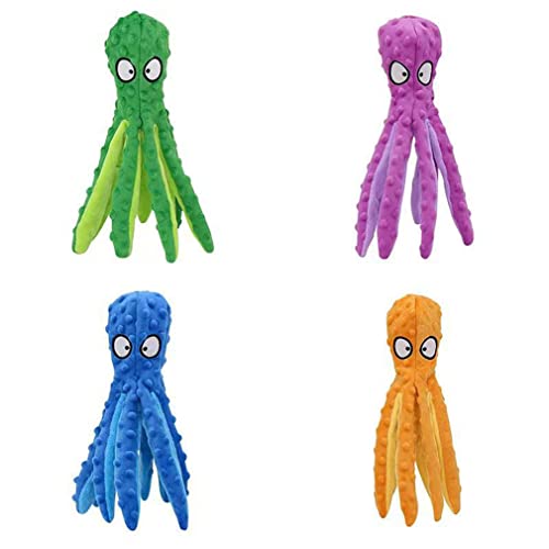 CandyT Juguete de Peluche para Mascotas, Piel de Pulpo, Rompecabezas para Perros, Juguete Vocal antimordida, Pulpo, Suministros para Gatos y Perros, muñeca de Pulpo para Mascotas (Naranja)