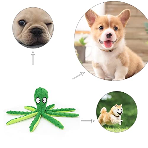 CandyT Juguete de Peluche para Mascotas, Piel de Pulpo, Rompecabezas para Perros, Juguete Vocal antimordida, Pulpo, Suministros para Gatos y Perros, muñeca de Pulpo para Mascotas (Verde)