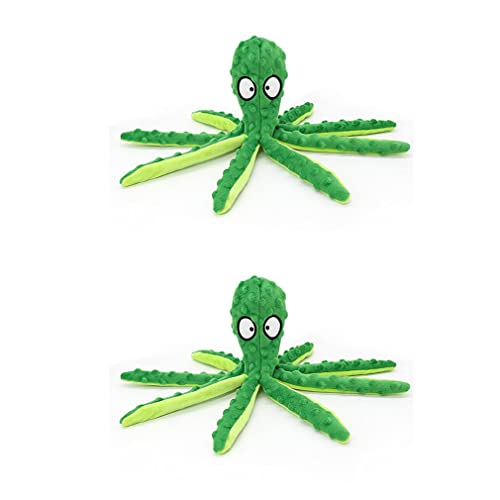 CandyT Juguete de Peluche para Mascotas, Piel de Pulpo, Rompecabezas para Perros, Juguete Vocal antimordida, Pulpo, Suministros para Gatos y Perros, muñeca de Pulpo para Mascotas (Verde)