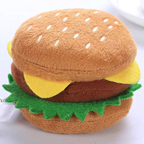 CandyT Juguete Vocal de Peluche para Perros, Variedad de Comida, Patatas Fritas, Hamburguesa, Pollo, Juguete con Forma de Pata, Suministros para Mascotas, Suministros para Gatos