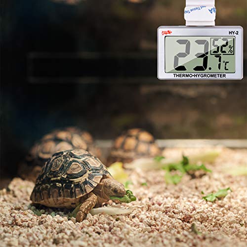 capetsma - Termómetro para Acuario, higrómetro Digital para terrario Reptil, Monitor de Temperatura y Humedad en acrílico y Vidrio terrario, preciso, fácil de Leer, sin Cables desordenados