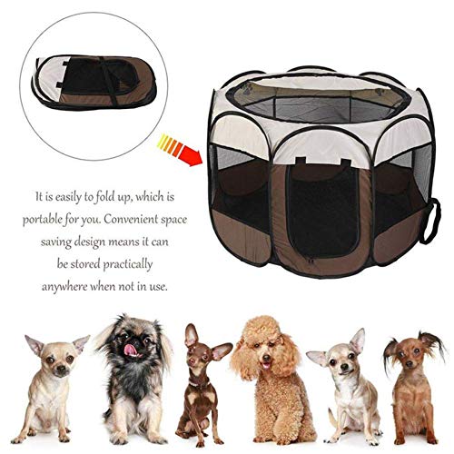 Carpa Plegable portátil para Mascotas, casa para Perros, Tienda para Gatos, Jaula Octogonal, Cerca, Perrera para Perros, casa para Perros Grande al Aire Libre