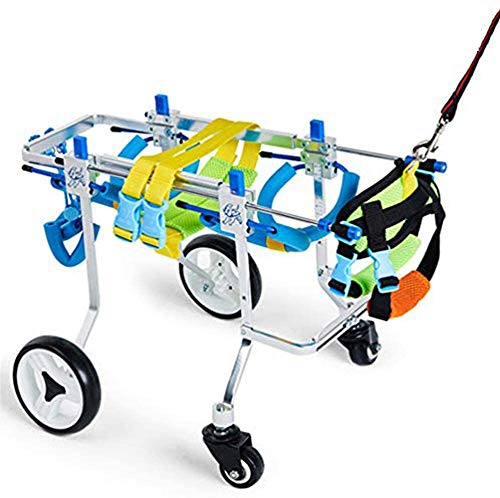 Carrito Silla de Ruedas Perrito Pequeño Gato Conejo para Rehabilitación de Piernas, Carrito Silla Perruna para Perros Mayores o con Problema de Movilidad, Ligero y Ajustable, 3-8 kg