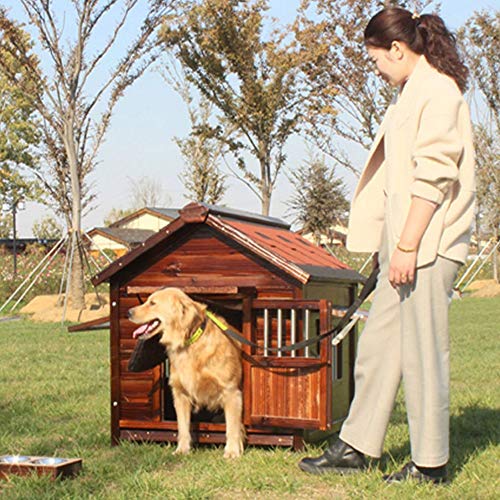 Casa de Perro Casa del animal doméstico Perro Criado Vent y balcón al aire libre y for uso en interiores, casa del animal doméstico del refugio for cachorros y perros, madera for perro perro de la per