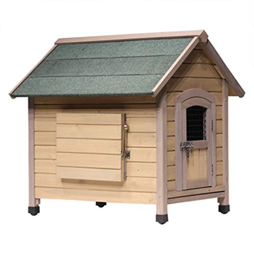 Casa de perro con porche de madera Al aire libre PET PET Cabaña de estilo Kennel Resistente a la clima Resistente al agua Afirmante para mascotas Inicio Muebles para mascotas para pequeños animales gr