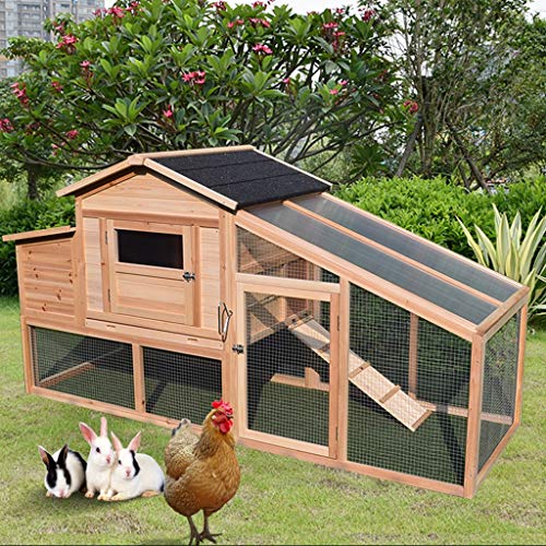 Casa De Pollo Grande Jaula De Paloma Casa De Gato,Casa De Perro,Jaula De Pájaro,Casa De Conejo,Casa De Escondite De Madera para Jardín (Color : Wood Color, Size : 200 * 69.5 * 105cm)