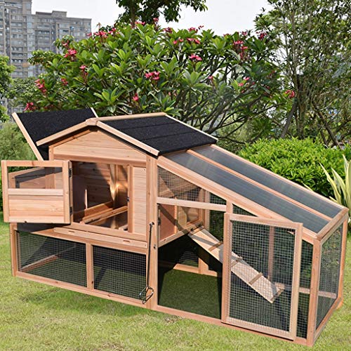 Casa De Pollo Grande Jaula De Paloma Casa De Gato,Casa De Perro,Jaula De Pájaro,Casa De Conejo,Casa De Escondite De Madera para Jardín (Color : Wood Color, Size : 200 * 69.5 * 105cm)