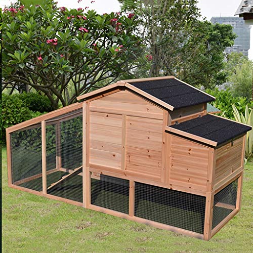 Casa De Pollo Grande Jaula De Paloma Casa De Gato,Casa De Perro,Jaula De Pájaro,Casa De Conejo,Casa De Escondite De Madera para Jardín (Color : Wood Color, Size : 200 * 69.5 * 105cm)