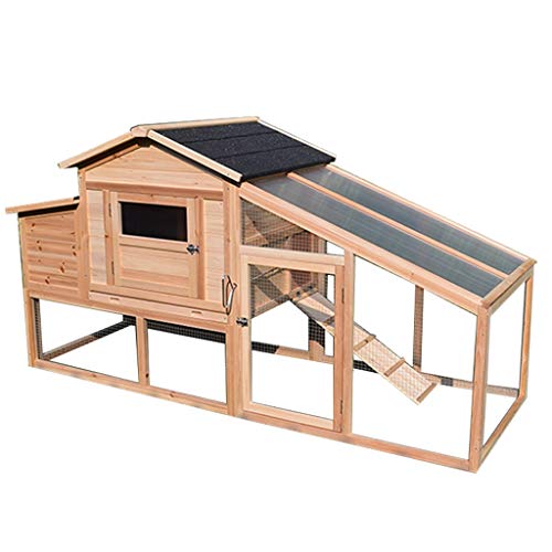 Casa De Pollo Grande Jaula De Paloma Casa De Gato,Casa De Perro,Jaula De Pájaro,Casa De Conejo,Casa De Escondite De Madera para Jardín (Color : Wood Color, Size : 200 * 69.5 * 105cm)