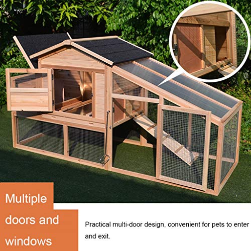 Casa De Pollo Grande Jaula De Paloma Casa De Gato,Casa De Perro,Jaula De Pájaro,Casa De Conejo,Casa De Escondite De Madera para Jardín (Color : Wood Color, Size : 200 * 69.5 * 105cm)