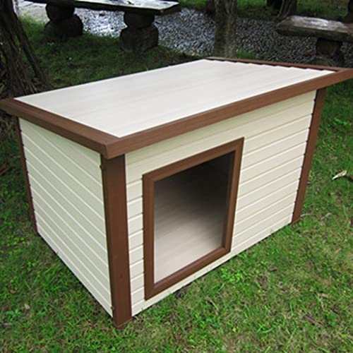 Casa para Perros De Madera Y Plástico para Exteriores Casa para Perros Al Aire Libre Adecuada para Perros Grandes Y Medianos Resistente A La Luz A Prueba De Moho Pet Royal