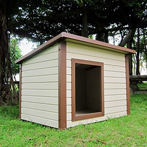 Casa para Perros De Madera Y Plástico para Exteriores Casa para Perros Al Aire Libre Adecuada para Perros Grandes Y Medianos Resistente A La Luz A Prueba De Moho Pet Royal