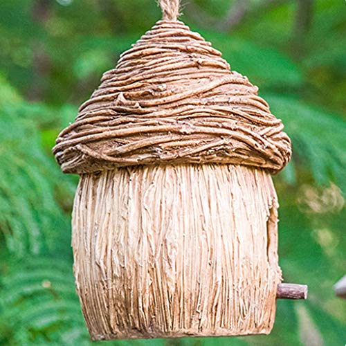 Casas para pájaros Casas De Aves Colgantes Casas De Aves Para Exteriores Resina Al Aire Libre Pájaro Pájaro Árbol Colgante Pájaro House Jardín Decoración ( Color : Beige , Size : 17*12*12cm )