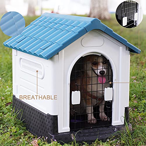 Caseta de Perros para Exterior y Interior, Casa para Perros, Caseta de Jardín para Perro Grande/ Mediana/ Pequeña, Casa Perro Caseta Perros Plastico Casa Gato, (Size:for pets of 1-30 kg,Color:naranja)