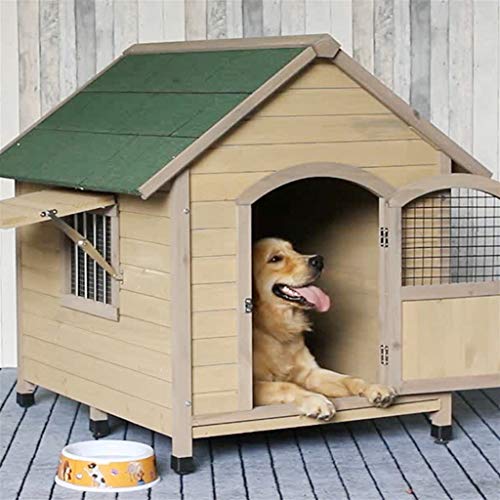 Casetas para Perros Casa para Perros Casa para Perros Casa para Perros Grande de Madera aislada con Base extraíble Fácil de Limpiar Casa Enorme para Mascotas al Aire Libre