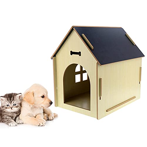 Casita de Madera para Perros, Casita para Perros Interior Plegable, Casita para Perros Lugar para Dormir Resistente a la Intemperie Y a los Arañazos para Mascotas Casa para Mascotas 58 X 45 X(gris)