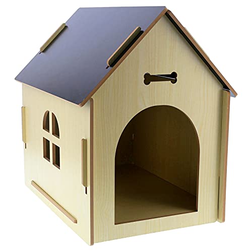 Casita de Madera para Perros, Casita para Perros Interior Plegable, Casita para Perros Lugar para Dormir Resistente a la Intemperie Y a los Arañazos para Mascotas Casa para Mascotas 58 X 45 X(gris)