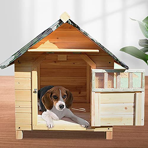 Casita para Perro Pequeño, Casita para Perro Mediano, Casita para Perro Grande, Casa Perro Madera, Caseta Perro, Impermeable Casa para Gatos Exteriores c(Size:S(For pets less than 13.5inch in length))