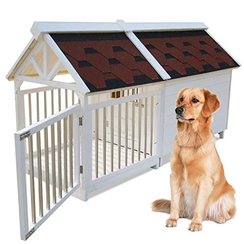 Casita para Perros Casita para Exteriores con Valla Casita para Perros Pequeños Y Medianos Adecuado para Gatos, Perros, Conejos, Gallinas Y Otros Animales Aislamiento Térmico