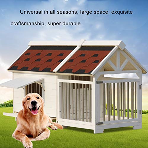 Casita para Perros Casita para Exteriores con Valla Casita para Perros Pequeños Y Medianos Adecuado para Gatos, Perros, Conejos, Gallinas Y Otros Animales Aislamiento Térmico