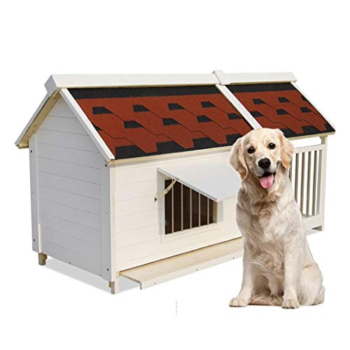 Casita para Perros Casita para Exteriores con Valla Casita para Perros Pequeños Y Medianos Adecuado para Gatos, Perros, Conejos, Gallinas Y Otros Animales Aislamiento Térmico