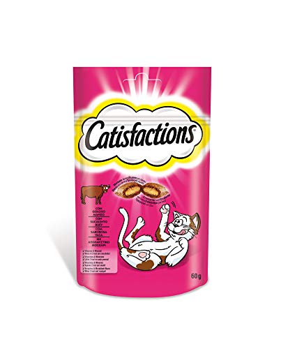 Catisfactions Premios para Gatos, Sabor Buey (Pack de 6 x 60g)