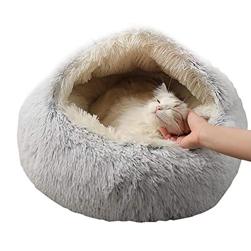 CATISM Cama para Perros y Gatos Cojín para Mascotas Lavables Cama para Gatos Cama Redonda Felpa para Gatos Suave y Cómoda