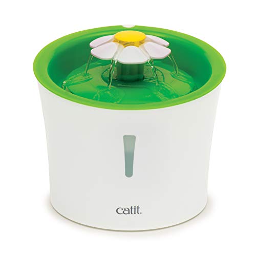 Catit 43742W Bebedero Fuente Flor 3, 3 L + Cartucho Triple Acción para Flower Fountain, 5 Unidades