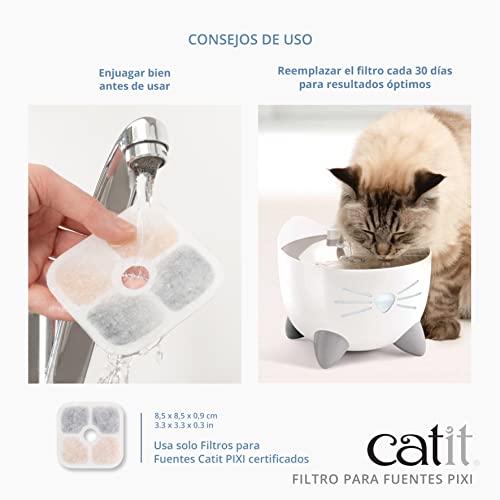 Catit Pixi Filtro para bebederos fuente, 6 unidades